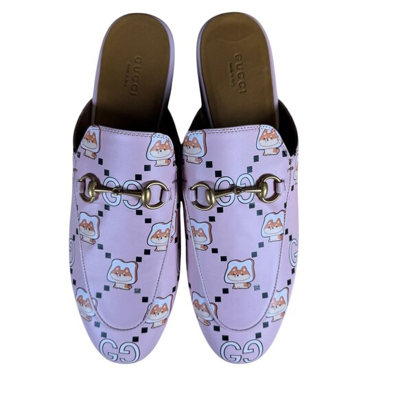 Gucci x Pikarar Kawaii Princetown Horsebit Loafer Pink Leather Slip-On Flat Shoe - Picture 4 of 13
